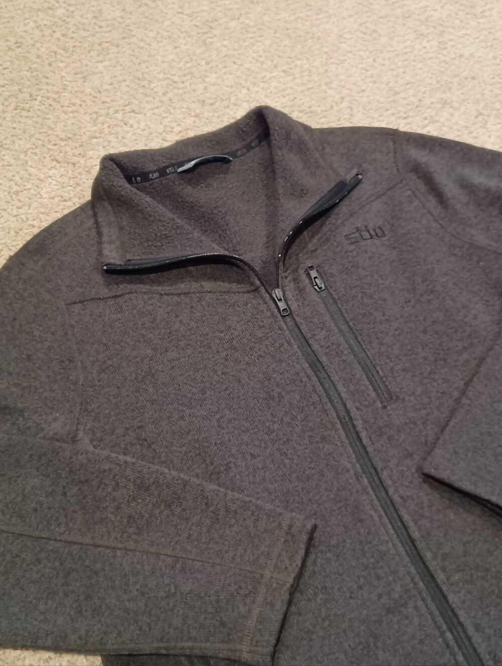 Stio Wilcox Fleece Charcoal Full-Zip Sweater Jacket Mens Size M